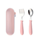 Pink spoon and fork box