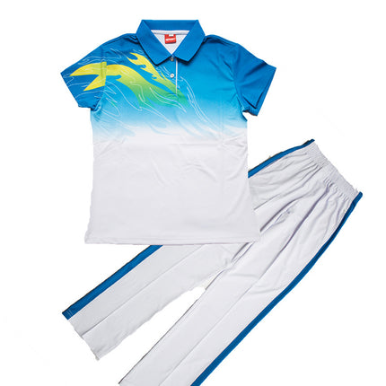 Summer Jiamusi Sportswear Short-sleeved Men's and Women's Aerobics Square Dance School Uniform Hiking Team Competition Clothing Group Suit