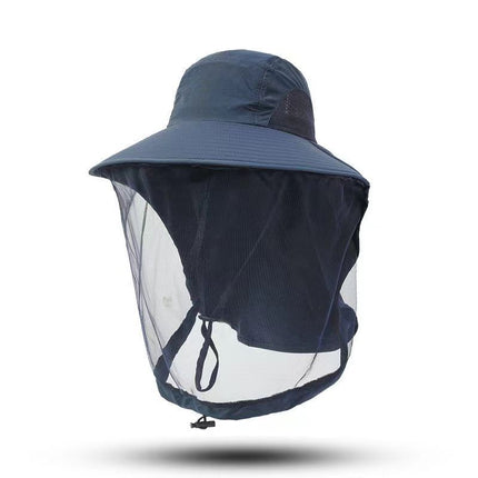 Mesh Anti-Mosquito Sun Hat for Men in Summer Large Brim Anti-Uv Mountaineering Travel Hat for Women Outdoor Sun Protection Fishing Hat
