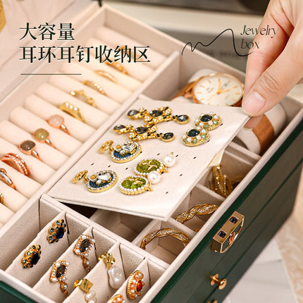 Jewelry Box with Password Lock, Multi-Layer Jewelry Storage Box, Gold Jewelry, Wedding Gift, Large Capacity, Dust-Proof Storage Function
