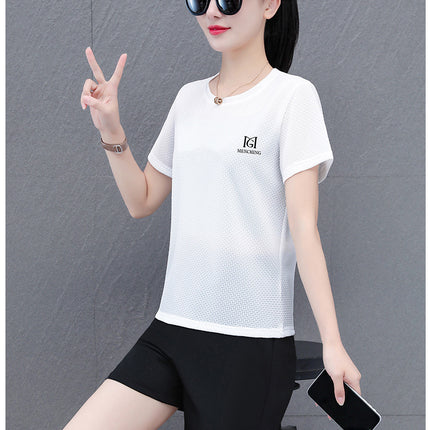 Ice Silk Short-sleeved Shorts Sports Fashion suit Summer Casual Women's Quick-drying Shortcut Pants Short-sleeved Sports suit