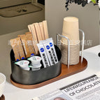 [walnut color cup holder storage model] large silver