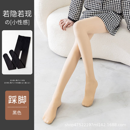 Double Layer Light Leg Artifact Water Light Socks Women's Autumn and Winter fleece-lined Thickened plus size Leggings Naked Warm Pantyhose