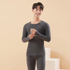 Dark gray men's cashmere silk suit / L