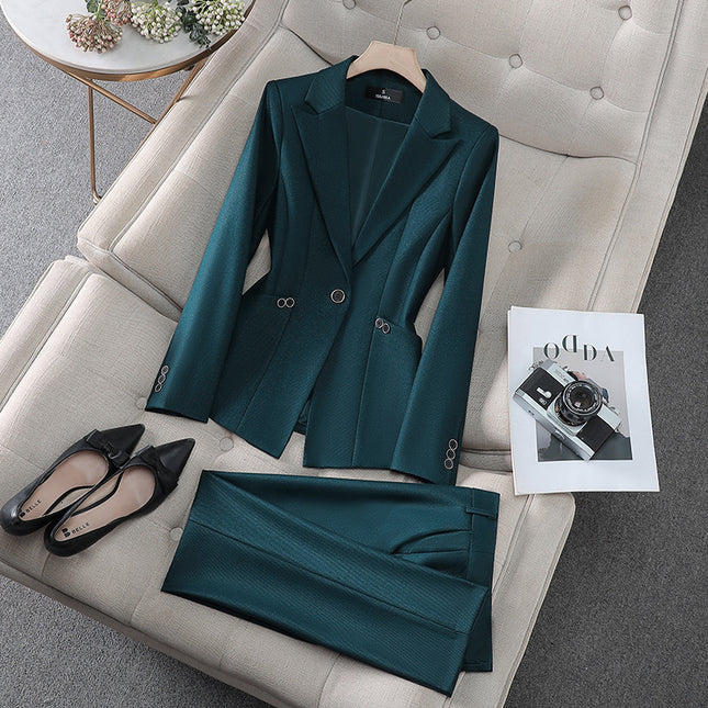 Amazon European and American Cross-Border Popular Commuter Foreign Trade Women's Blazer Professional Pants Dress Two-Piece Suit