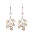 Syeh002 pearl leaf earrings