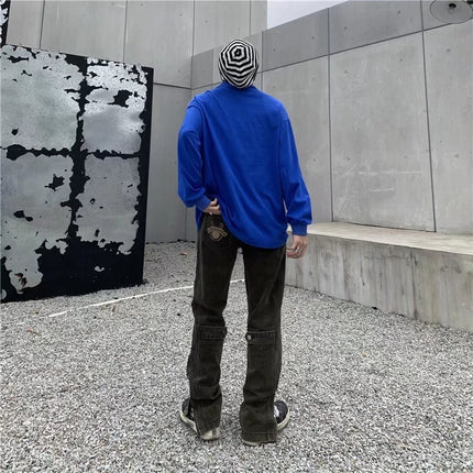 American Retro Military Camouflage Covers Trendy Brand Large Size Slim-fit Three-dimensional Cut All-match Men's Denim Casual Pants