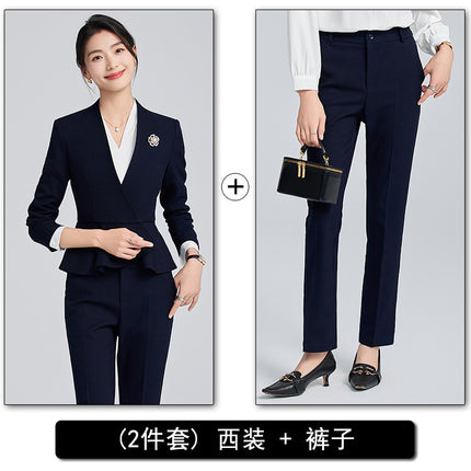 Professional Suit suit Women 2024 Spring and Autumn New Hotel Front Desk Formal Formal Dress Temperament Dress Overalls