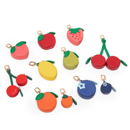 Fresh and Sweet Strawberry-Shaped Keychain, Cute Mini Fruit Series Bag Pendant, Compact Coin Bag