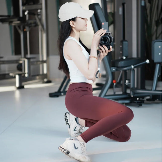 Adapted State Double-Sided Nude Yoga Pants Women's High-Waisted Hip-Lifting Running Tight-Fitting Fitness Pants Yoga