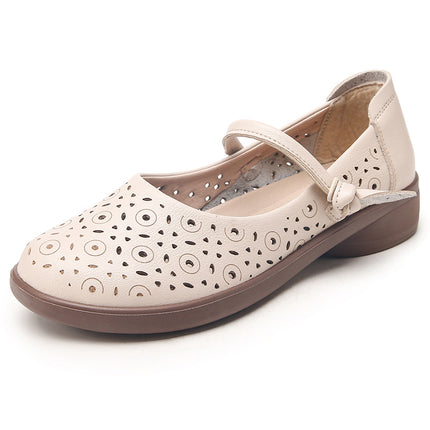 Mom's Shoes for Middle-Aged and Elderly Women, Summer Sandals, New 2026 Model, Non-Slip Soft Sole Women's Leather Shoes, Clogs, Single Shoes