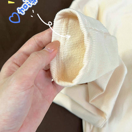 Trendy Thermal Base Layer Top for Women, Suitable for Autumn and Winter, Can Be Worn Outside, High-End Feel, Fleece-Lined, Thickened, Half-High Collar, Warm Base Layer Top