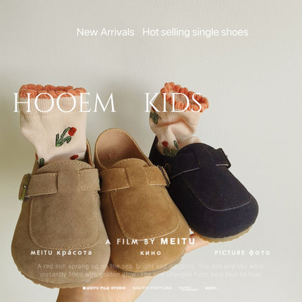 Spring 2024 children's Korean-style sneakers boys' suede shoes girls' boken single-layer shoes