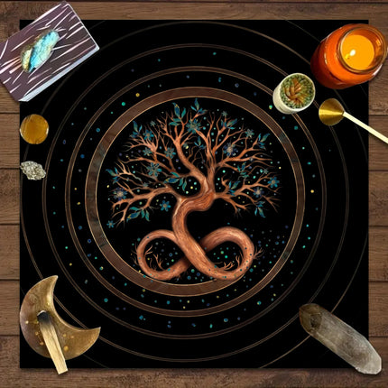 Tree of Life Tarot Card Tablecloth Game Decorative Tablecloth Card Game Push Card Game Ceremony Props Decorative Tablecloth