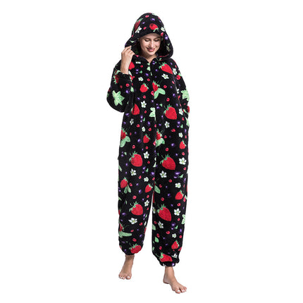 Mixed Wholesale Autumn and Winter Cotton Velvet Animal Cartoon Siamese Pajamas Thickened Men and Women Couple Home Clothes Tianma Adult