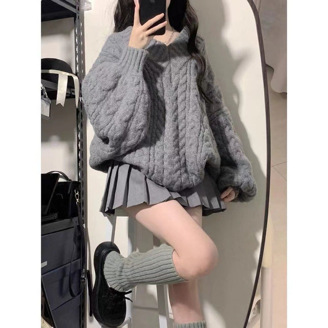 2023 Autumn Dress Small Lazy Style Sweet Milk Lovely Dress Sweater Tea Tea Gas Two-piece Suit Premium Sense