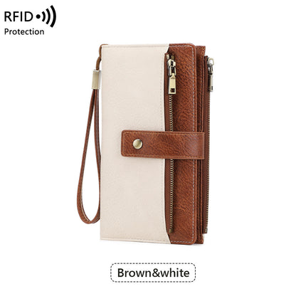 Cross-Border New Rfid Anti-Magnetic Women's Wallet with Multiple Card Slots 70% off Long Wallet European and American Retro Fashion Clutch Bag