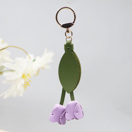 Little red book with tulip keychain cute personality car key bag pendant can be printed logo factory direct sales