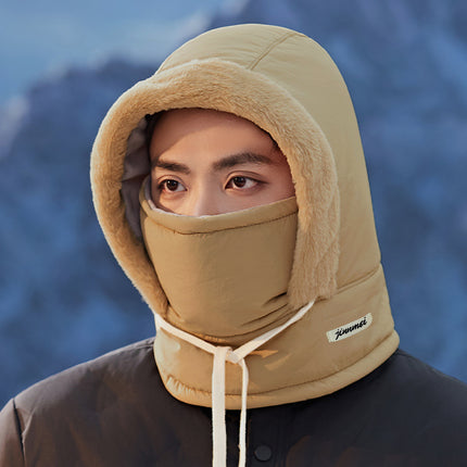Hat Autumn and Winter Windproof Cycling Women's fleece-lined Thickened Mask Headgear Warm Northeast Cold-proof Lei Feng Hat Men's Winter