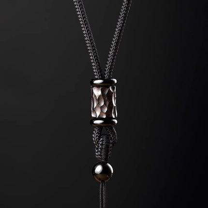 Ebony hand-woven necklace rope men's and women's halter necklace long versatile simple necklace retro jewelry rope