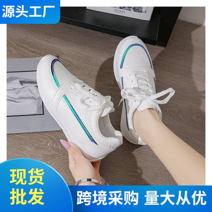2025 Summer New Lace-up Casual sneaker Soft Sole Breathable White Shoes Flat All-match Student Shoes Women's Single-layer Shoes