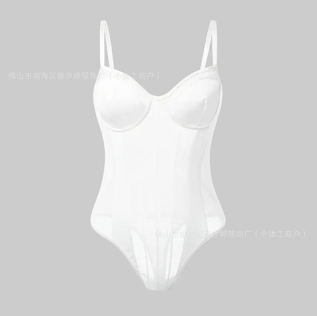 Cross-border suspender jumpsuit mesh thin inner jumpsuit European and American stretch slim-fit hot girl sexy design