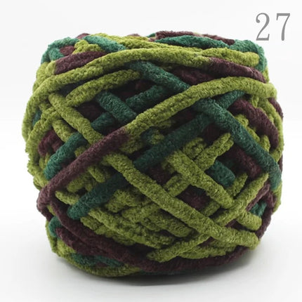 Factory wholesale 100g thick ice strip wool single-strand woven wool ball hook crochet slippers thread self-woven wool ball