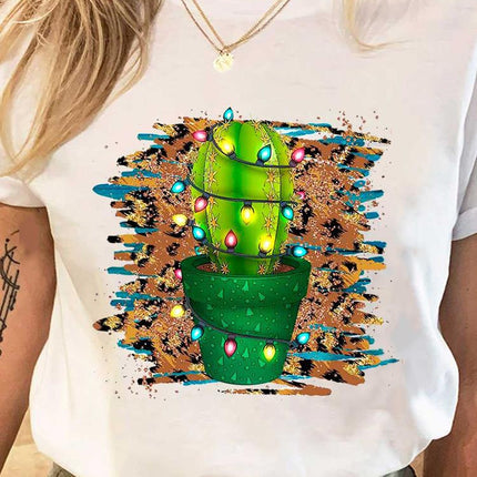 Wholesale ladies blouse supply Christmas happy fashion cartoon bottoming shirt clothes