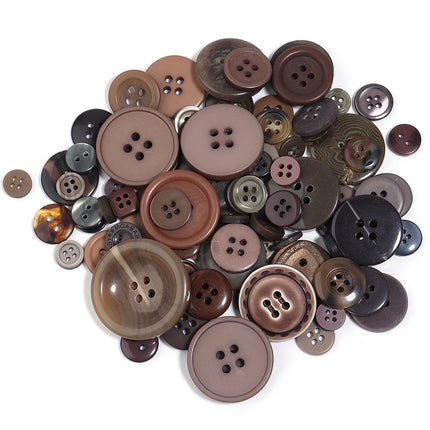 Resin round four eye color buttons handmade DIY mixed buttons making button painting button flower material bag