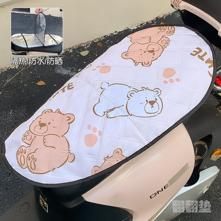 Creative cartoon memory cloth aluminum film summer sunscreen heat insulation waterproof electric car cushion motorcycle dustproof flip pad