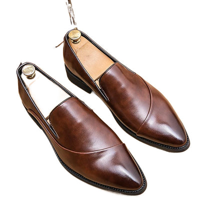 Summer Leather Shoes Men's Single Layer Leather Breathable Soft Bottom Soft Face Work Suit Black Heightening Business Dress Shoes