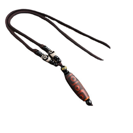 Natural Xizang Qibao Laojiu Eye Agate Tianzhu Wool Chain Chalcedony Necklace Pendant Live Supply Rope suit
