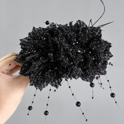 Tassel Shark Clip Hair Volume Elegant All-match Bright Silk Flower Clip New Elegant New Headwear