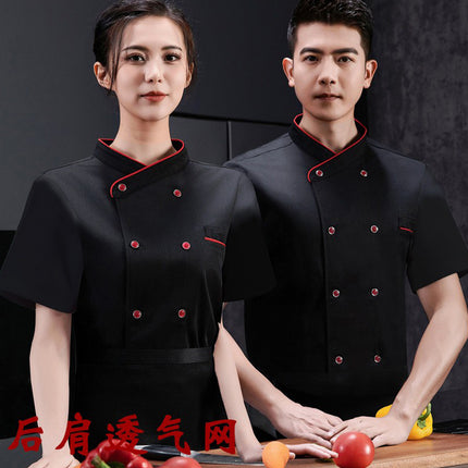 High-grade polyester cotton French chef overalls long sleeve autumn and winter baking pastry chef kitchen catering men's and women's kitchen uniform
