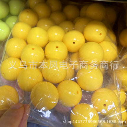 30mm solid color acrylic beads 25mm round beads translucent popular necklace key chain clothing headdress pendant