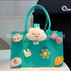 Blue-green doll;30*20*18;handbag
