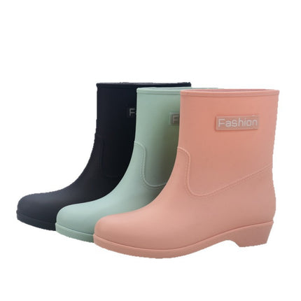 Fashionable Women's Short Rain Boots, Warm Cotton Rain Boots, Women's Kitchen Canteen Water Shoes, Bathroom Non-Slip Rubber Shoes, Women's Rain Boots