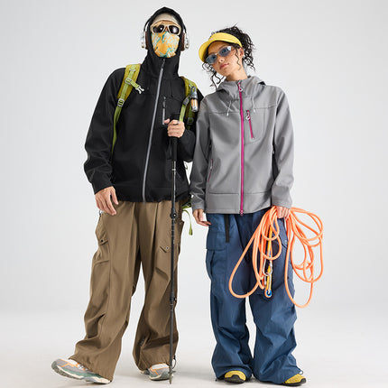 Couple Style Softshell Jacket Single-Layer Custom Jacket Outdoor Sports Camping Travel Versatile Hiking Jacket Autumn
