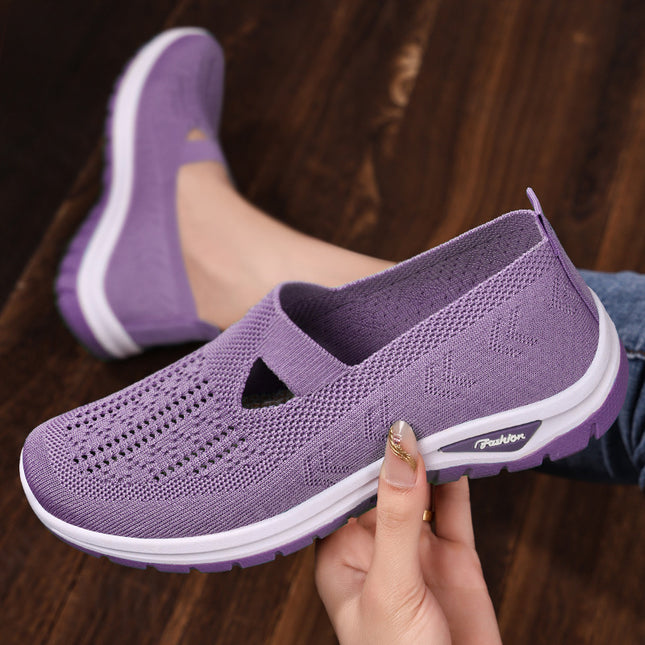 Shoes Women's Casual Shoes Cross-Border Large Size Breathable Mesh Shoes Slip-On Old Beijing Cloth Shoes Versatile Women's Shoes Mom's Shoes