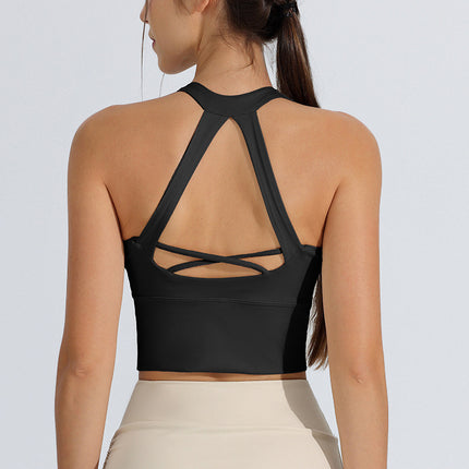 New Sports Underwear Women's Shockproof High Strength Running Fitness Yoga Suit One-piece Fixed Yoga Bra Vest