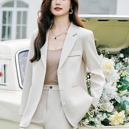 Fashion Commuter suit Women's 2024 Autumn Korean Style Temperament Commuter Goddess Fan Two-piece Simple Suit Pants Jacket