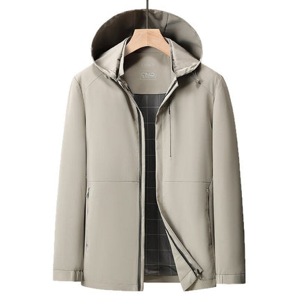 Men's Jacket Milk Silk Jacket Youth Business Casual Removable Hat Jacket Men's 2025 Spring New