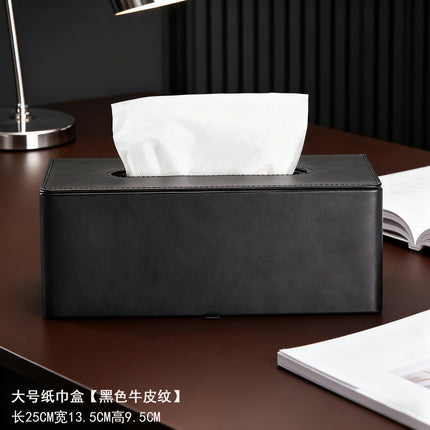 Light Luxury Fashion Paper Box Creative Household High-end Leather Tissue Box Dining Table Coffee Table Paper Box with LOGO