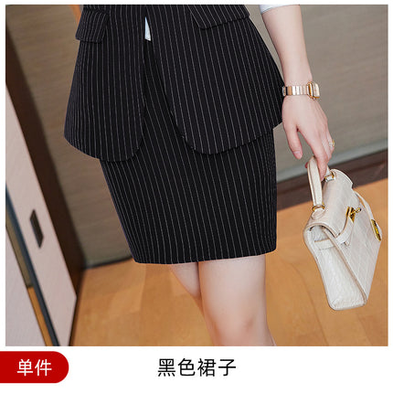 Autumn Viscose Commuter Loose Elegant Pants Suit Striped Small Suit Green Long Sleeve Elegant Commuter Women's Clothing