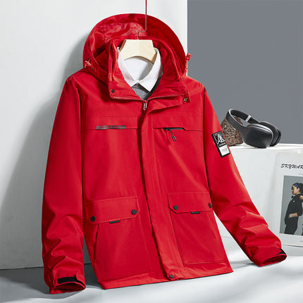 Winter Couple Outdoor Rush Clothes Three-in-One Hood Removable Liner Two-piece Warm Windproof Casual Rush Clothes