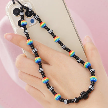 Factory direct supply handmade beaded mobile phone lanyard bluetooth speaker lanyard flashlight fan selfie stick U disk sling