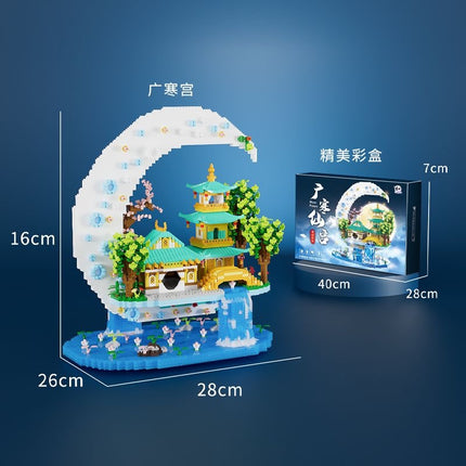 Compatible with Lego Guanghan Palace Building Blocks Puzzle Microparticles Peach Blossom Pool Chinese Style Building Assembled Creative Toys Wholesale