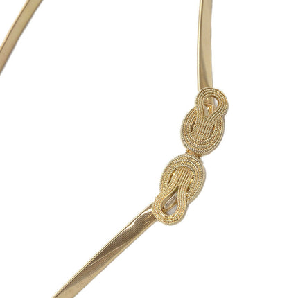 New Hot Selling Metal Women's Spring Waist Chain, Fashionable and Versatile Cloud Buckle Elastic Chain Thin Belt Body Chain