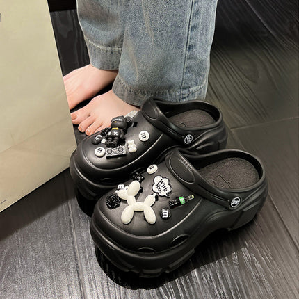 New Fashion Platform Cave Shoes Women's Thick Bottom Increased Anti-slip Internet-famous Cute Beach Sandals for Summer