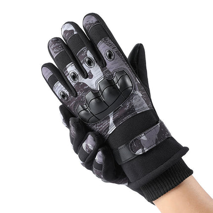 Plush Velvet Warm and Cold-Proof Tactical Gloves Winter Cycling Touch Screen Men's Outdoor Training Mountaineering and Rock Climbing Tactical Gloves
